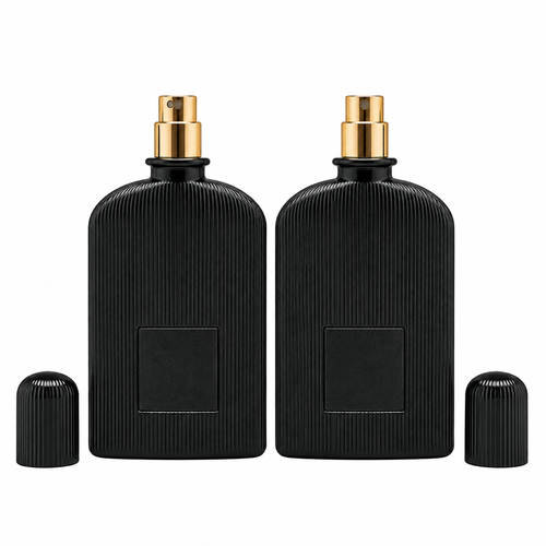 100ml Black & Gold Perfume Bottle - White Background