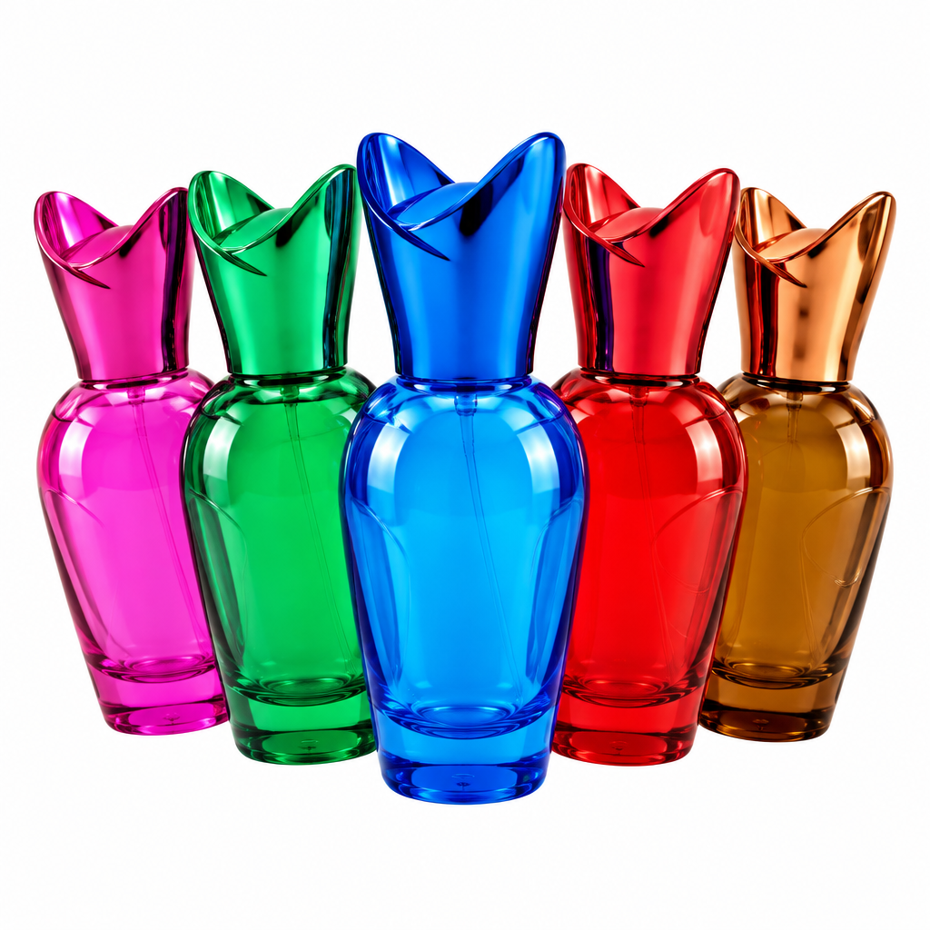 100ml Multi-Colour Perfume Bottles - White Background