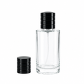 60ml Clear Perfume Bottle with Black Lid - White Background