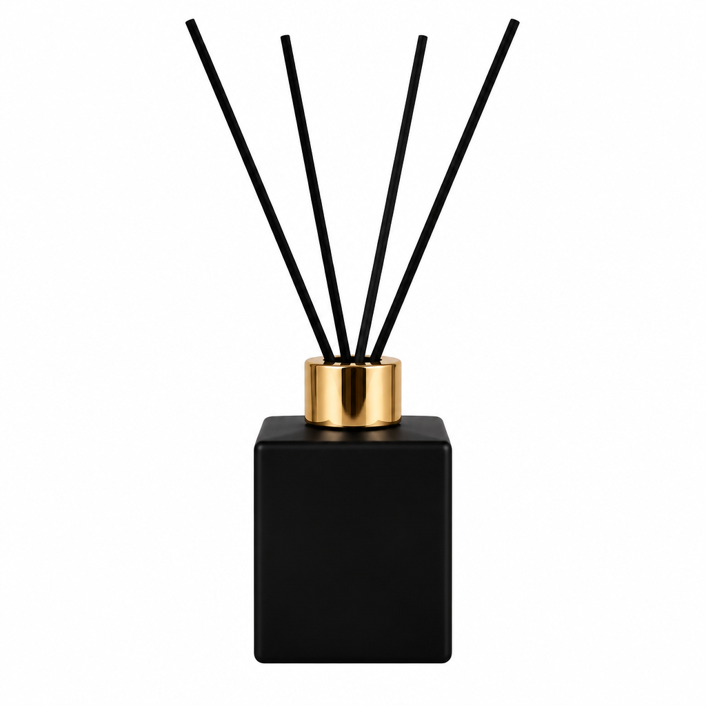 Matt Black Square Reed Diffuser Bottle 100ml