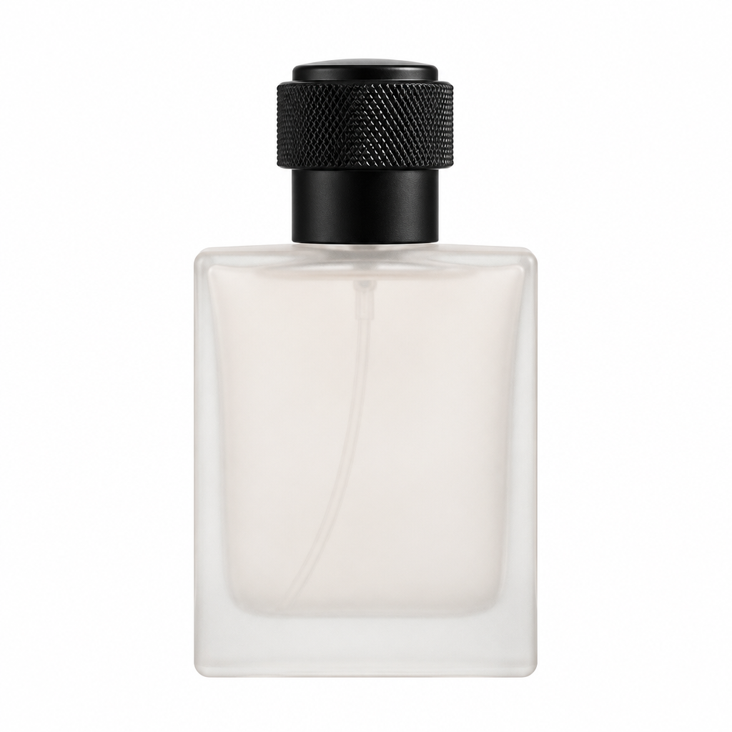Screw Top Perfume Bottle 50ml Frosted - White Background